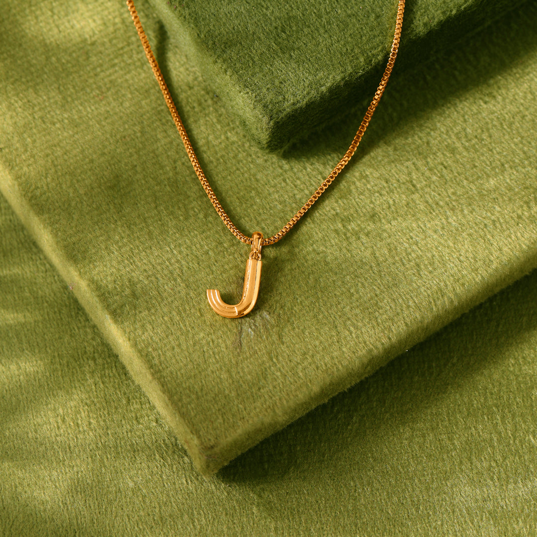 Jewel of J Alphabet Gold Pendant