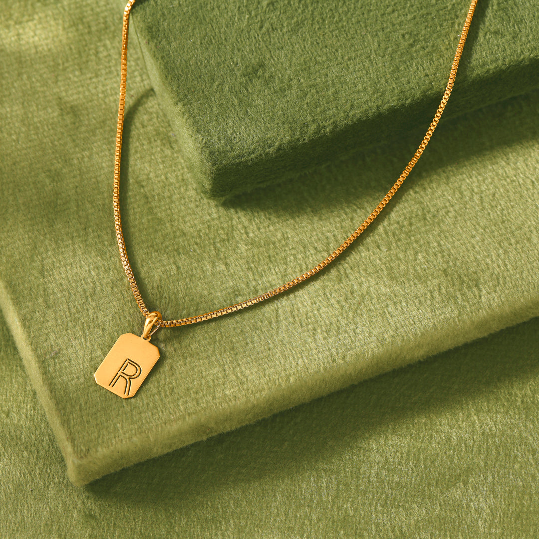 Royal R Alphabet Gold Pendant