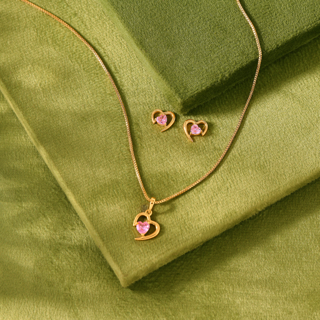 Heart Roselle Gold Pendant for Her