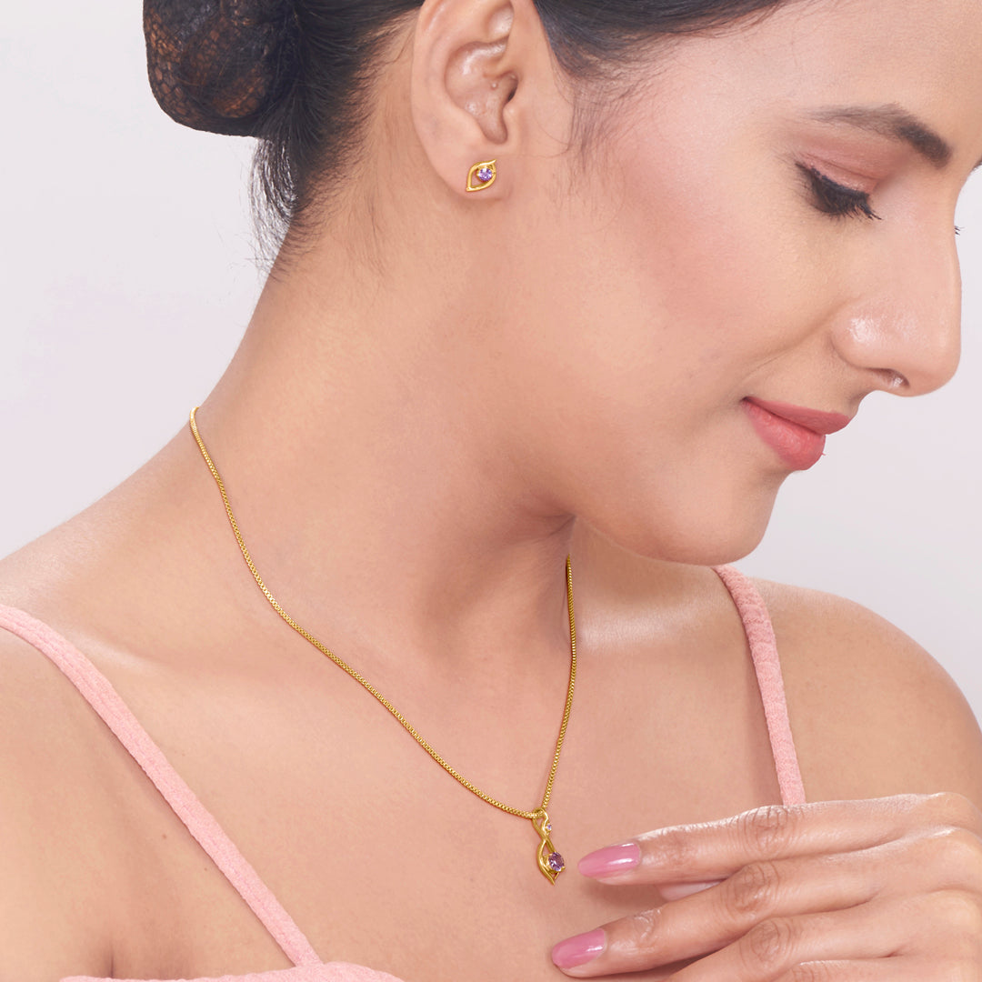 Royal Iris Gold Pendant for Her