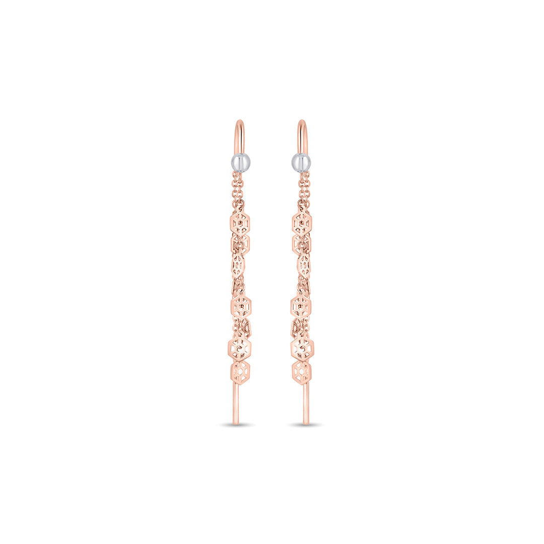 Hexa Tumble Sui Dhaga Gold Earrings