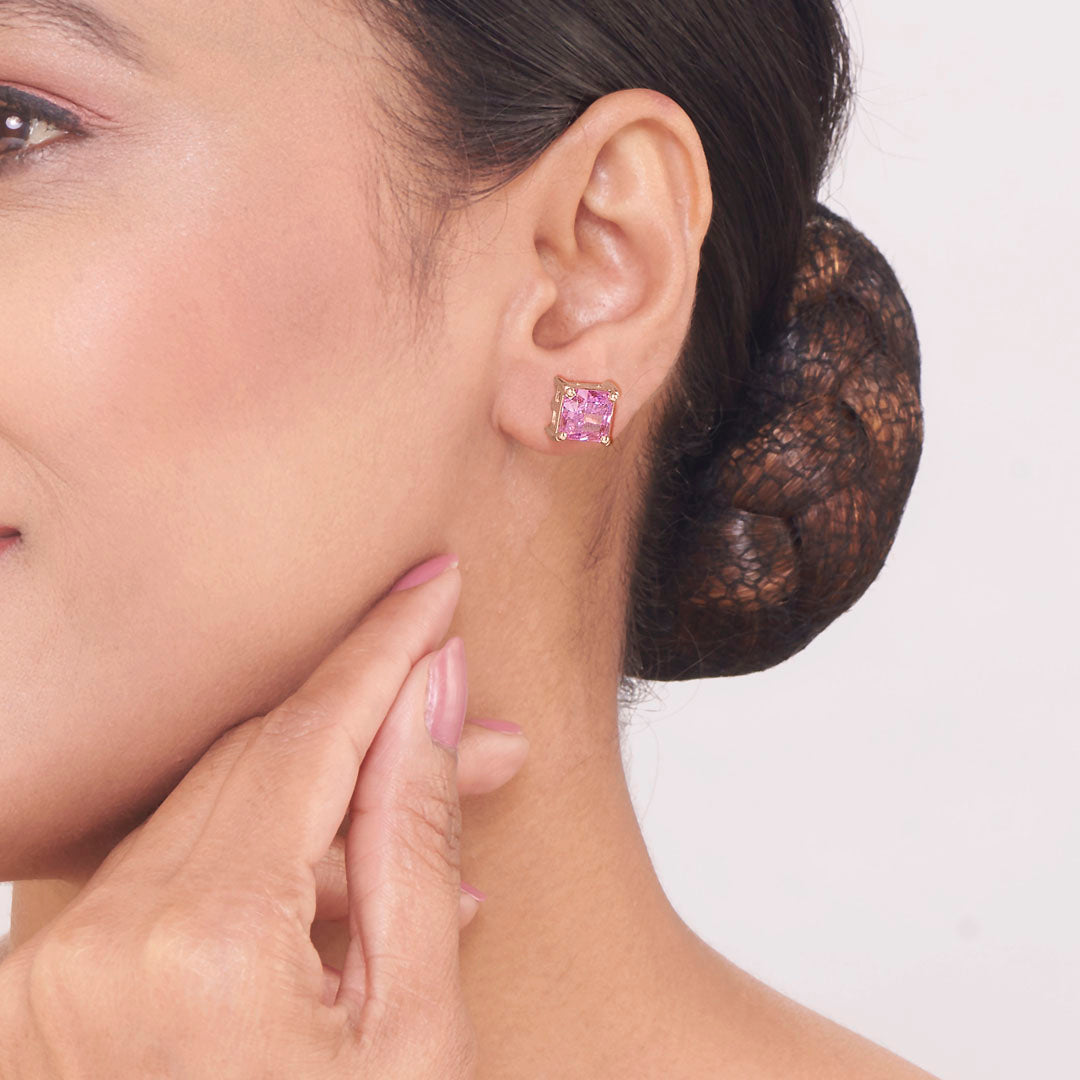 Rose Glow Studs Gold Earring
