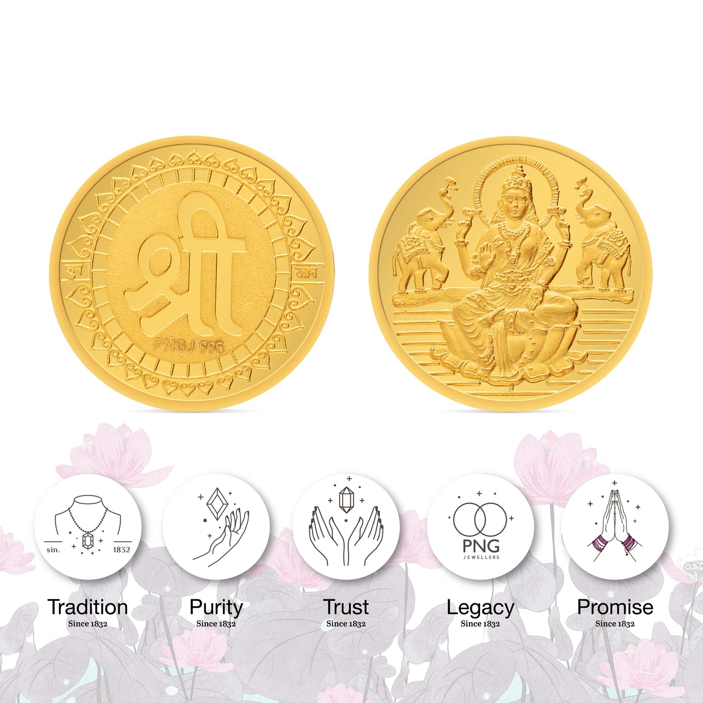 1 gram 24 kt (995) laxmi shree gold coin