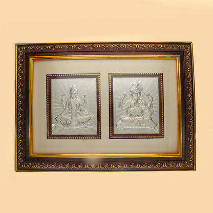 Laxmi and Ganpati Silver Frame