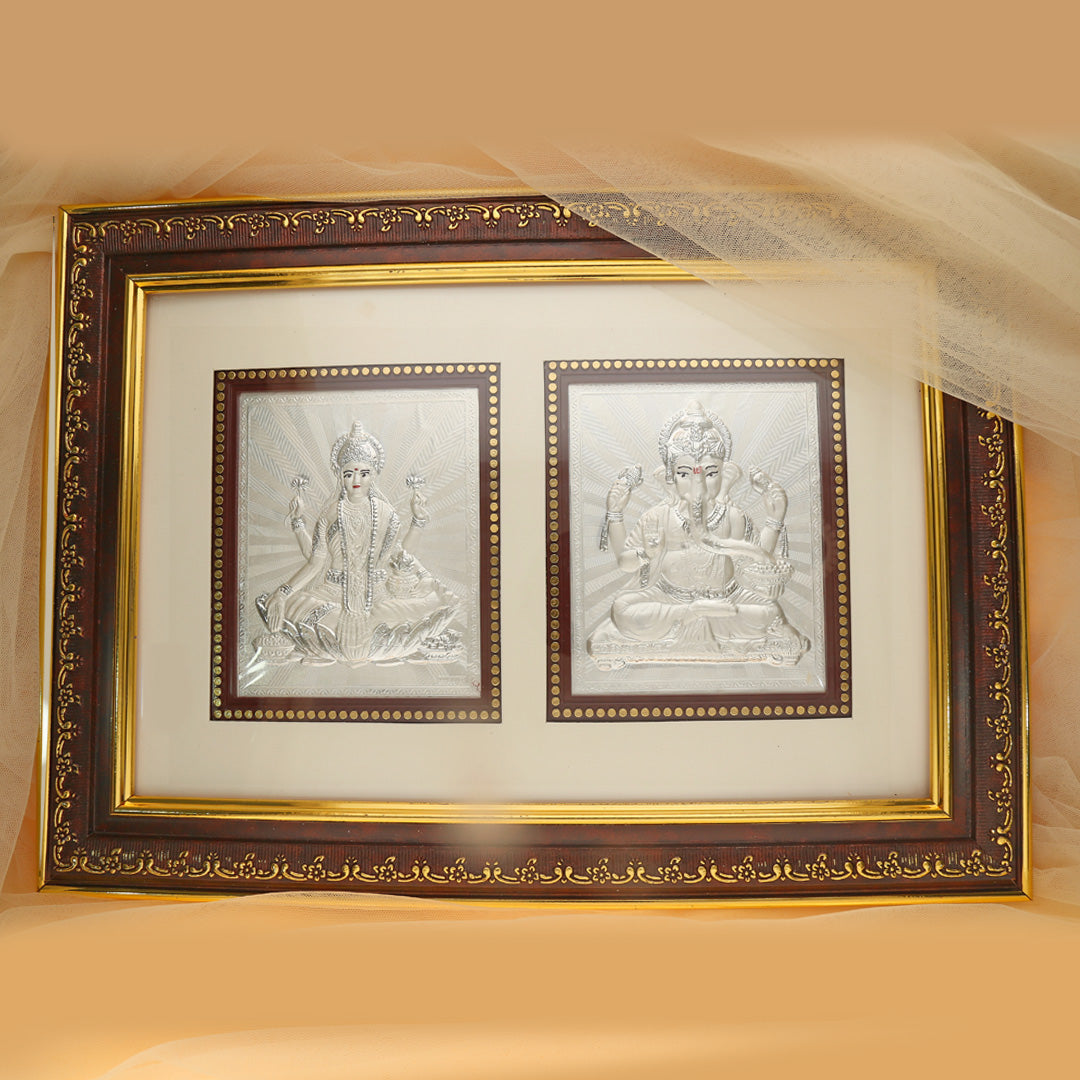 laxmi and ganpati silver frame