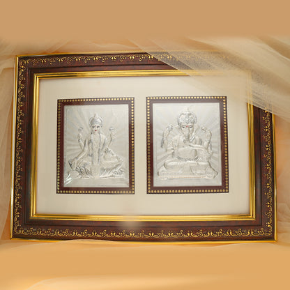 Laxmi and Ganpati Silver Frame
