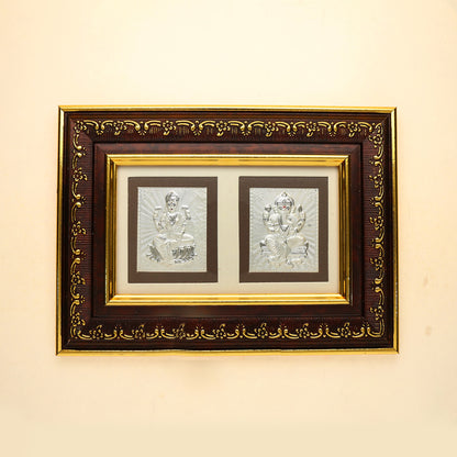 Laxmi and Ganpati Silver Frame