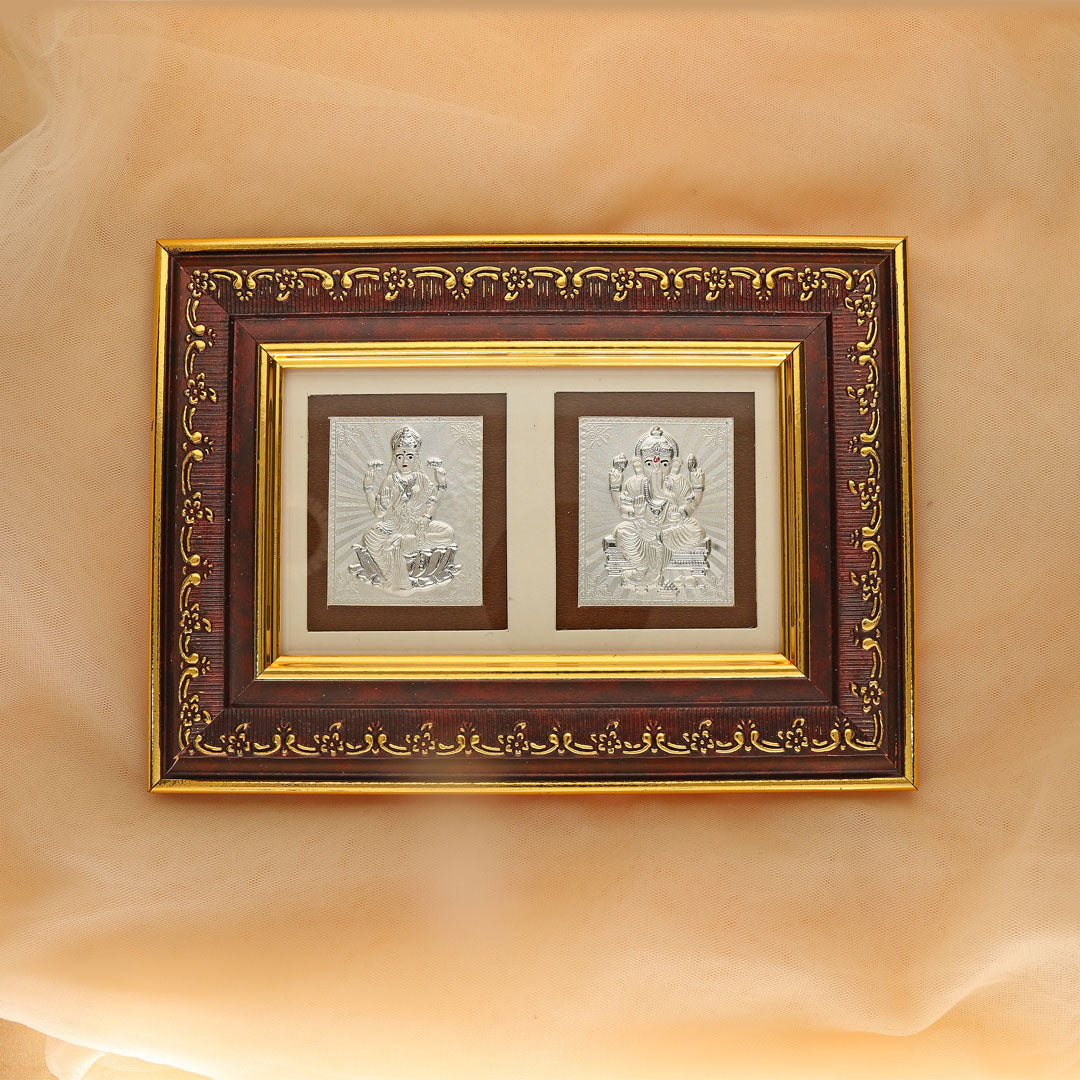 laxmi and ganpati silver frame