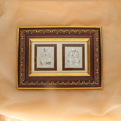 Laxmi and Ganpati Silver Frame