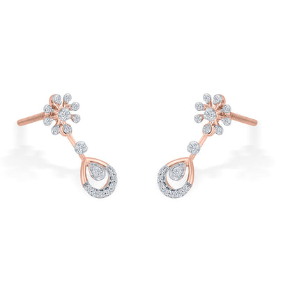 Orchid Drip Rose Gold Dangler Earring for Woman