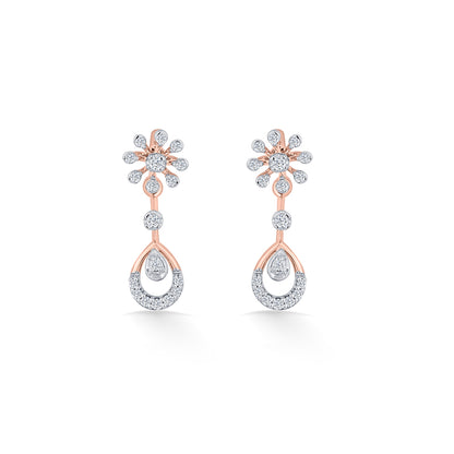 Orchid Drip Rose Gold Dangler Earring for Women