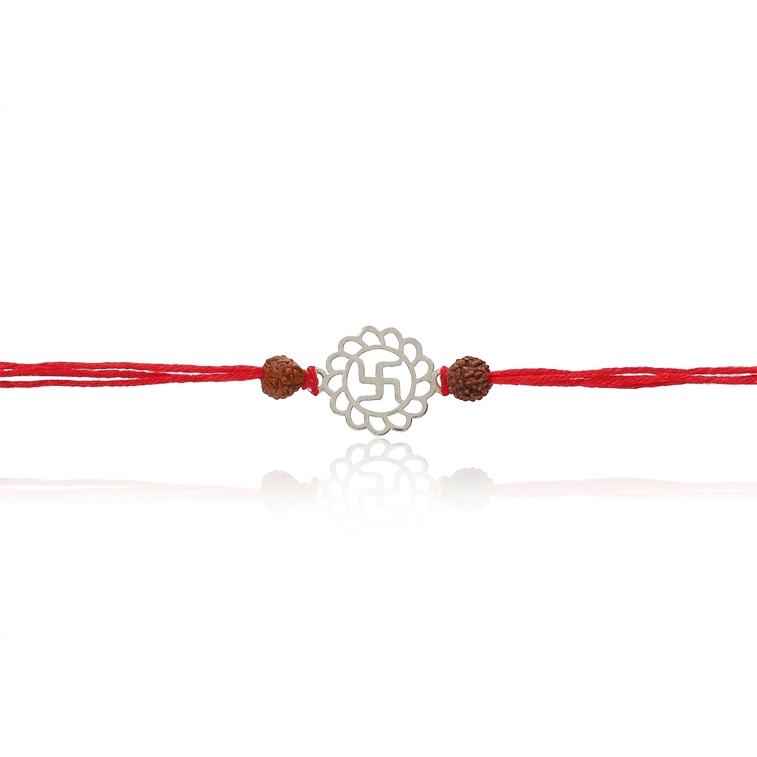 PNG Jewellers Elegant Swastik Silver Plated Rakhi for Men