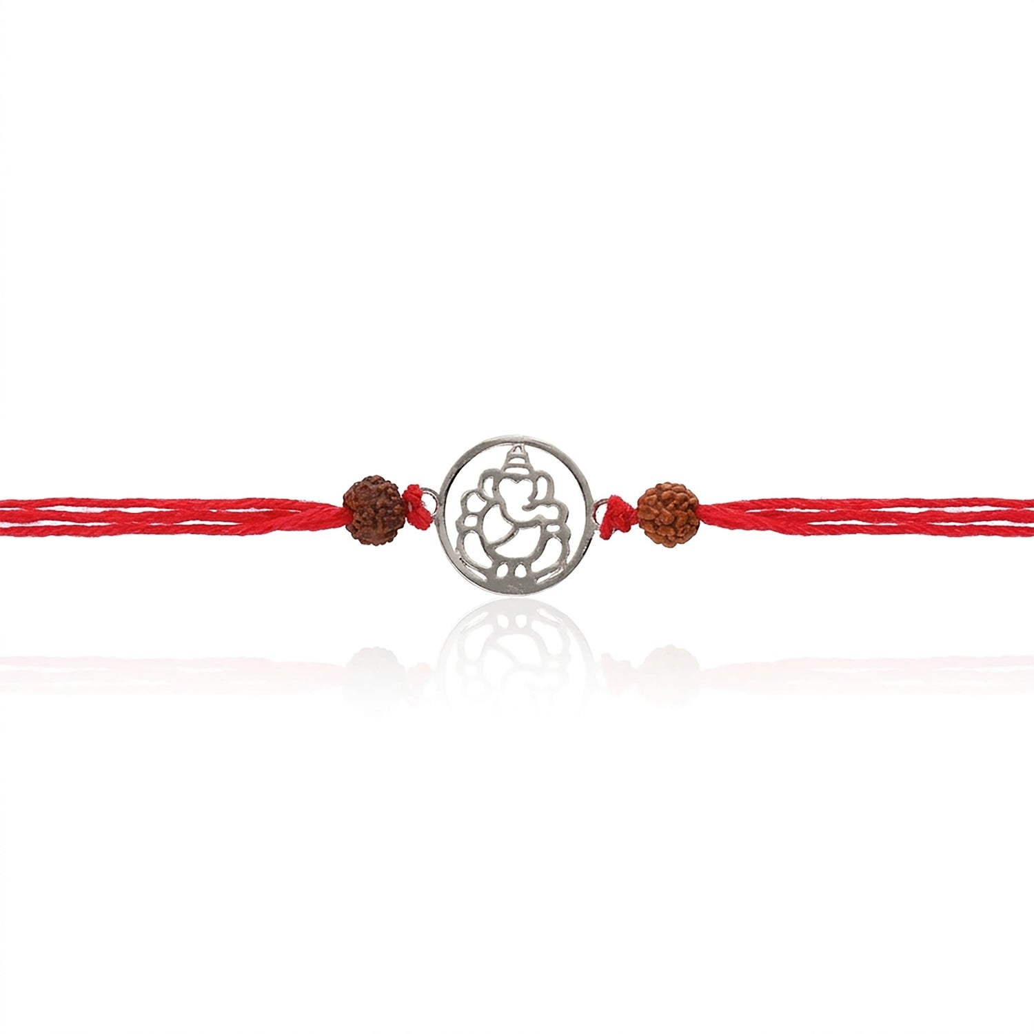 PNG Jewellers Silver Plated Ganesh Charm Rakhi for Men