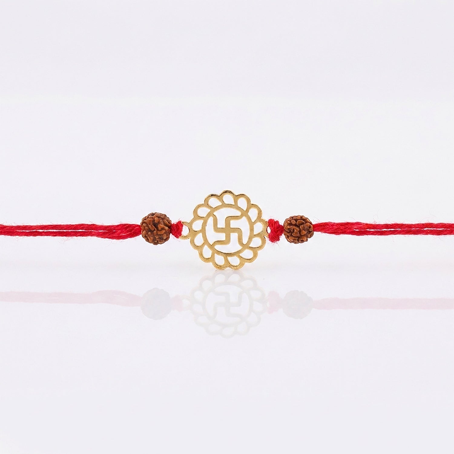 PNG Jewellers Elegant Swastik Gold Plated Rakhi for Men