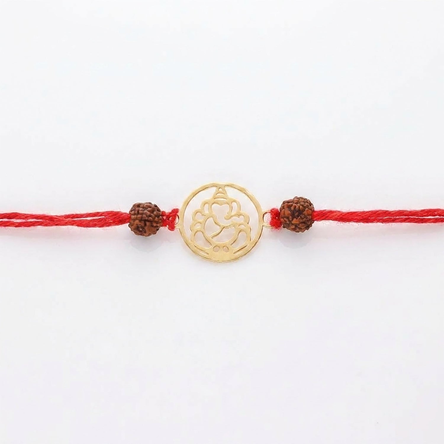 PNG Jewellers Gold Plated Ganesh Charm Rakhi for Men