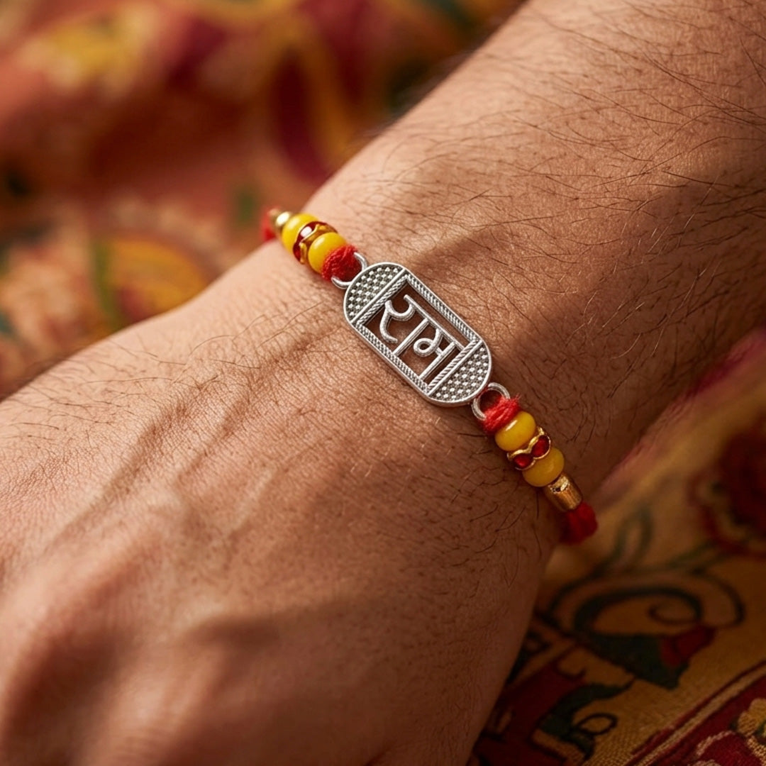 PNG Jewellers Ram Silver Rakhi For Men's