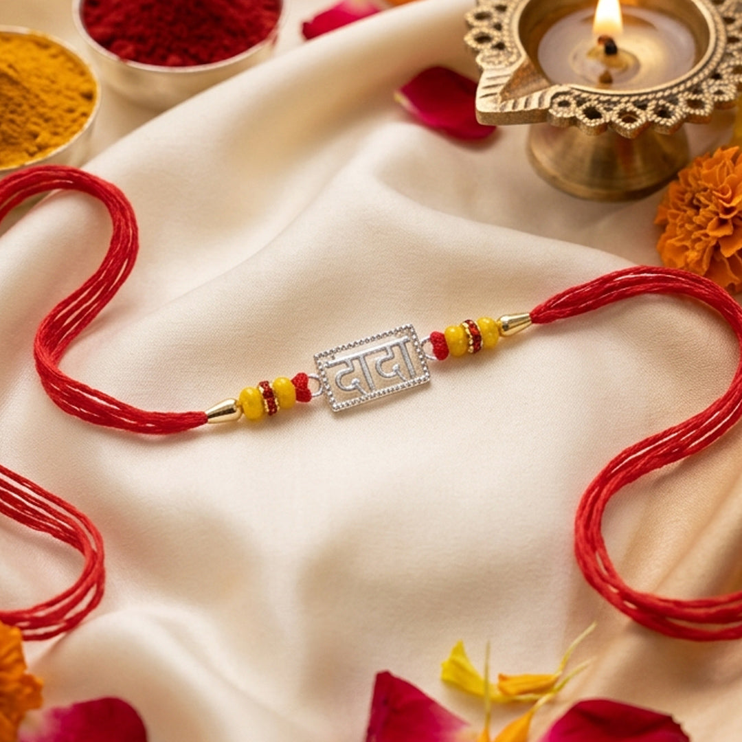 PNG Jewellers Dada Silver Rakhi For Men's