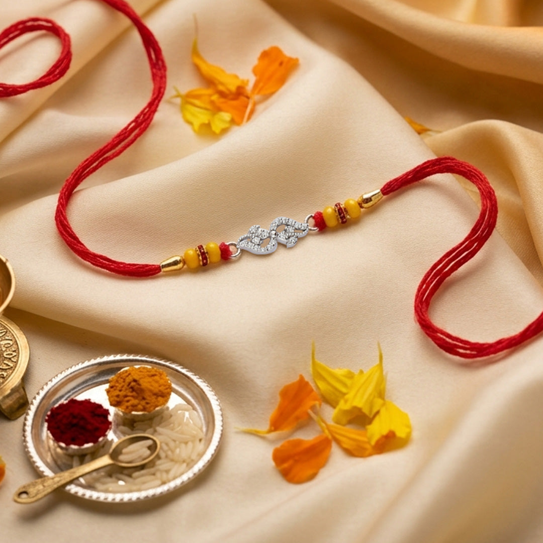 PNG Jewellers Silver Bond Infinity Rakhi For Men's