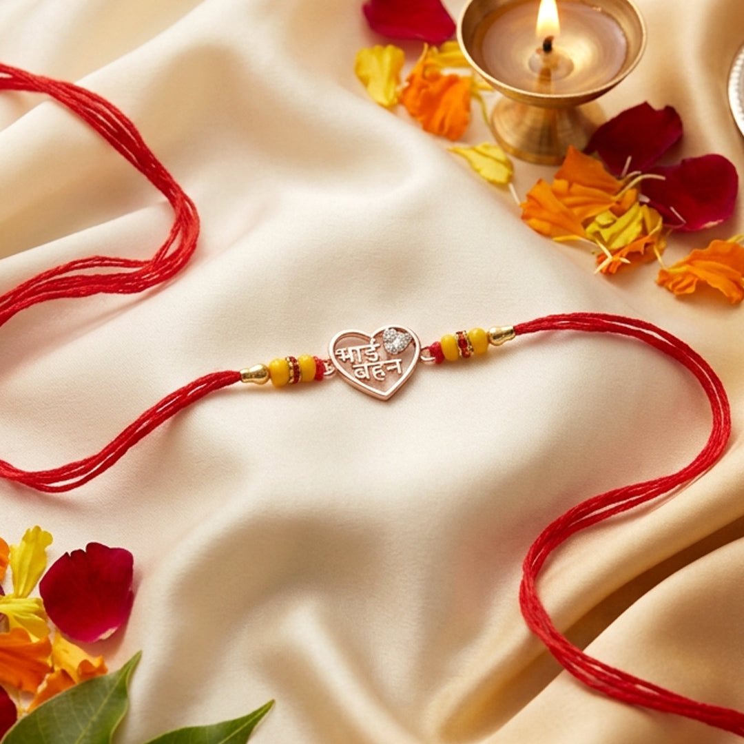 PNG Jewellers Bhai Behen Silver Rakhi For Men's