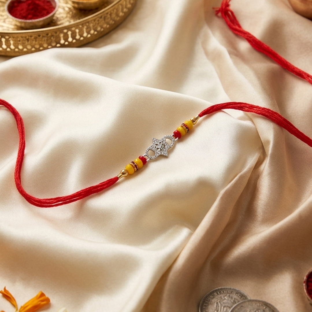 PNG Jewellers Shining Star Silver Rakhi For Men's