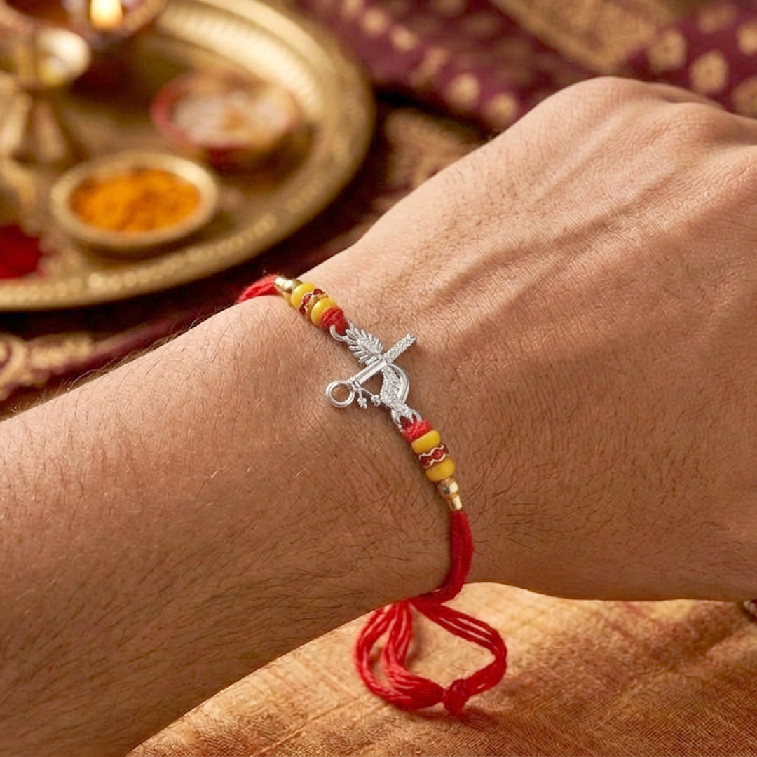PNG Jewellers Basuri Silver Rakhi For Men's