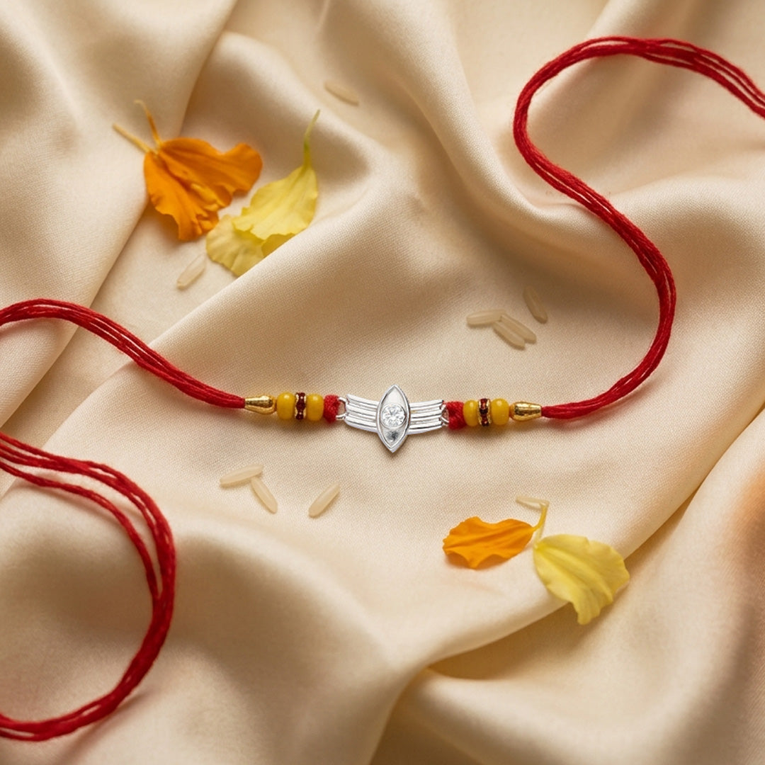 PNG Jewellers Third Eye Silver Rakhi For Men's