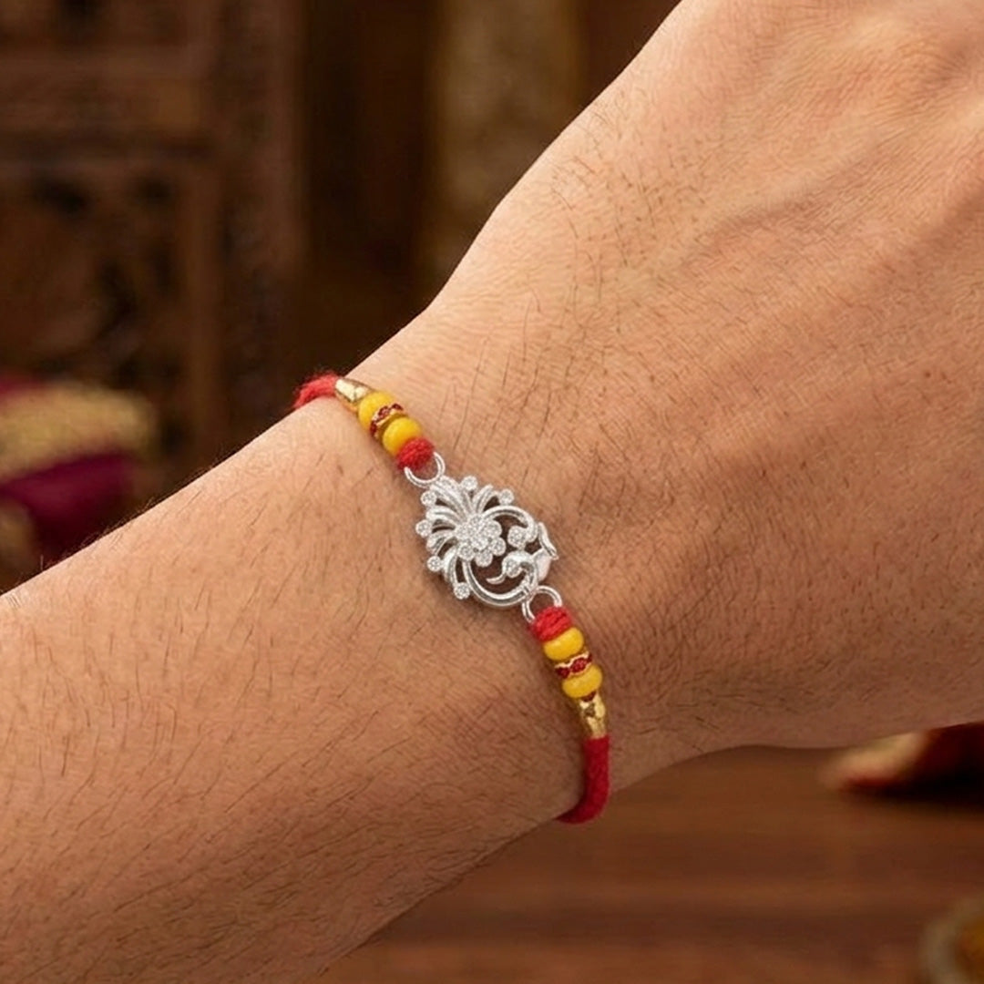 PNG Jewellers Swans Silver Rakhi For Men's