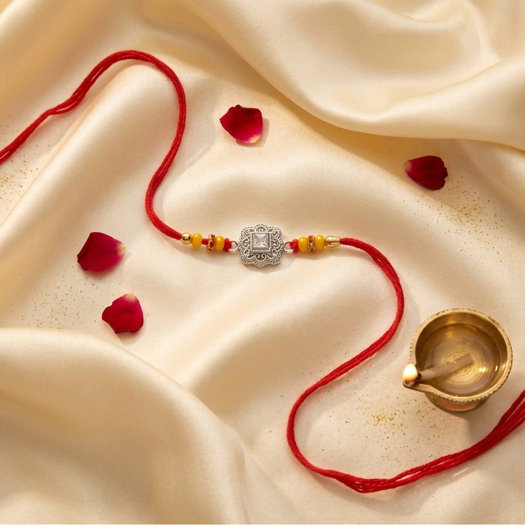 PNG Jewellers Traditional Silver Rakhi For Men's
