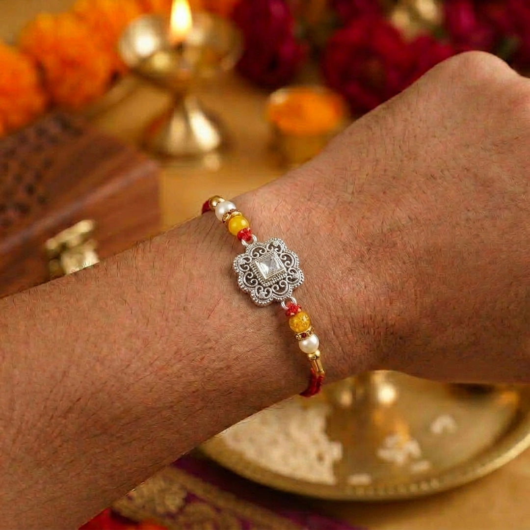 PNG Jewellers Traditional Silver Rakhi For Men's