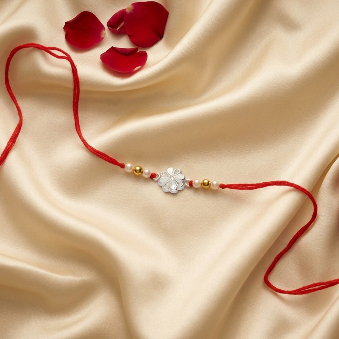 PNG Jewellers Clover Silver Rakhi For Men's