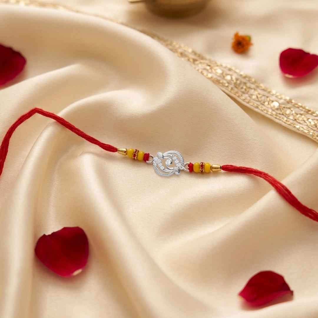 PNG Jewellers Balance Silver Rakhi For Men's