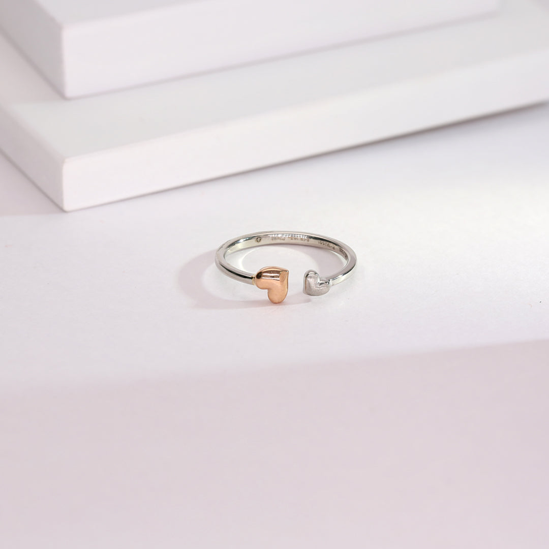 lustre heart platinum ladies ring