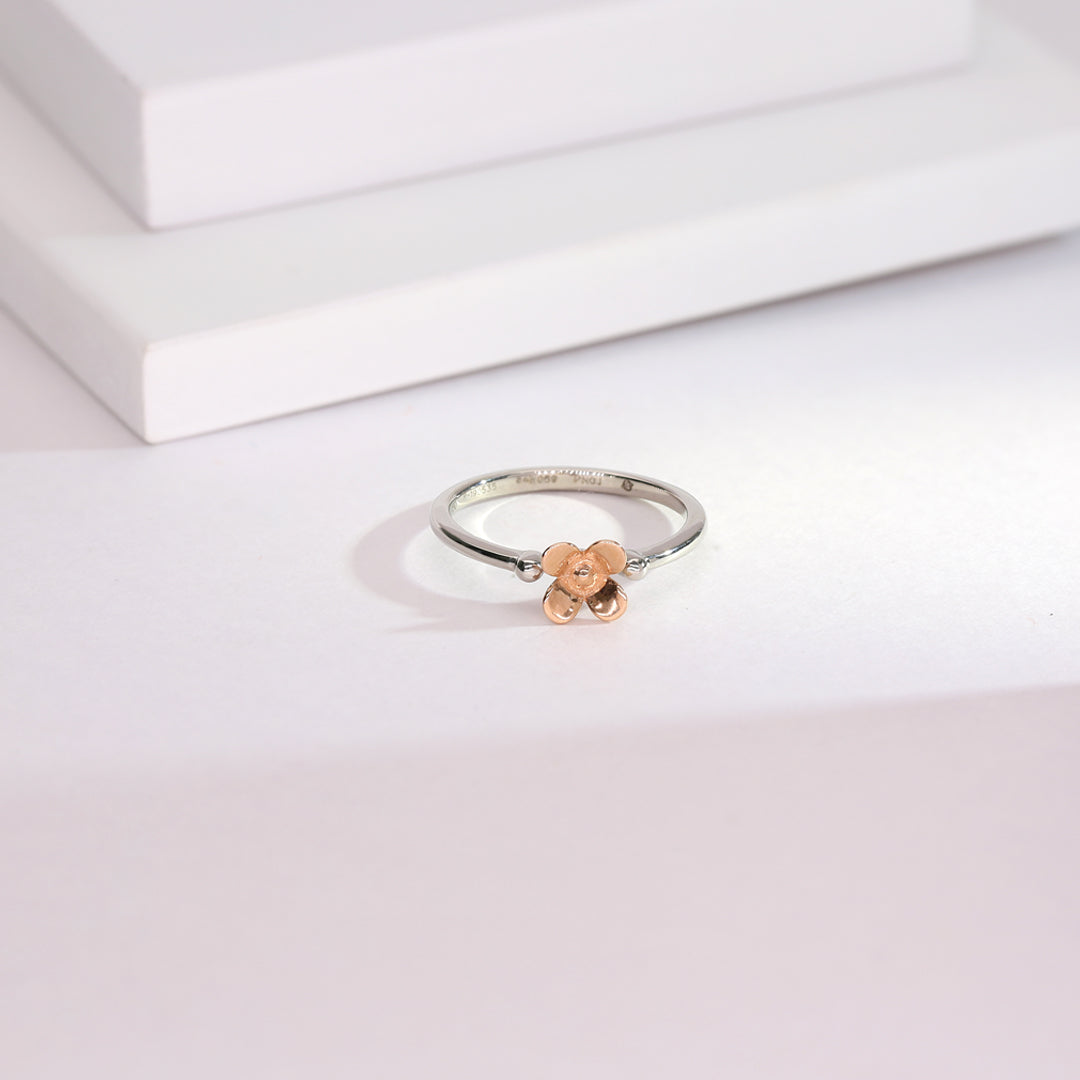 blooming charm platinum ladies ring