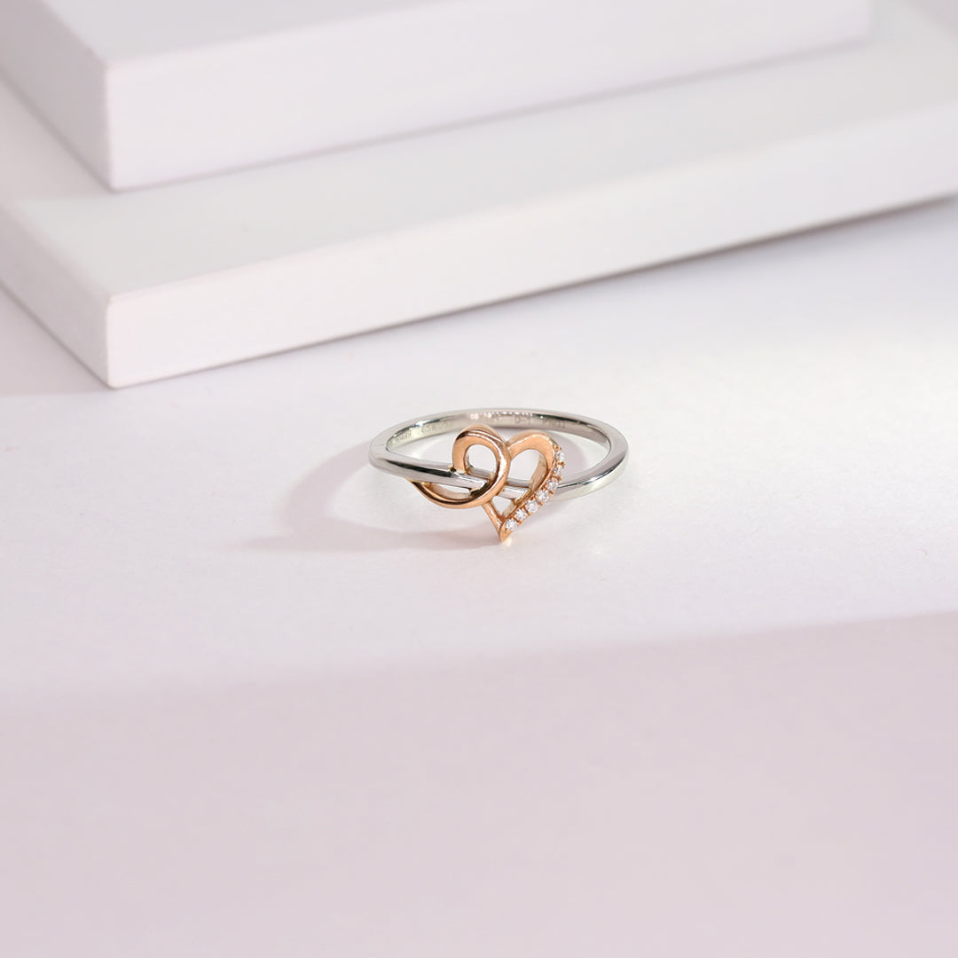 through the heart platinum ladies ring