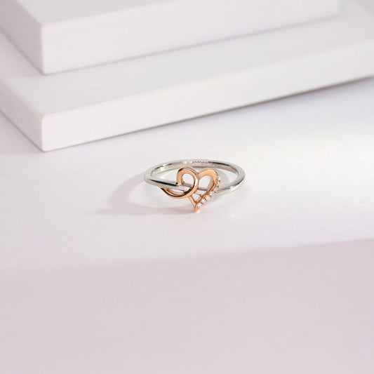 Through the Heart Platinum Ladies Ring