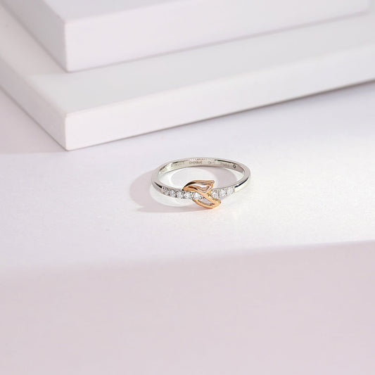 Lustre Petal Platinum Ladies Ring