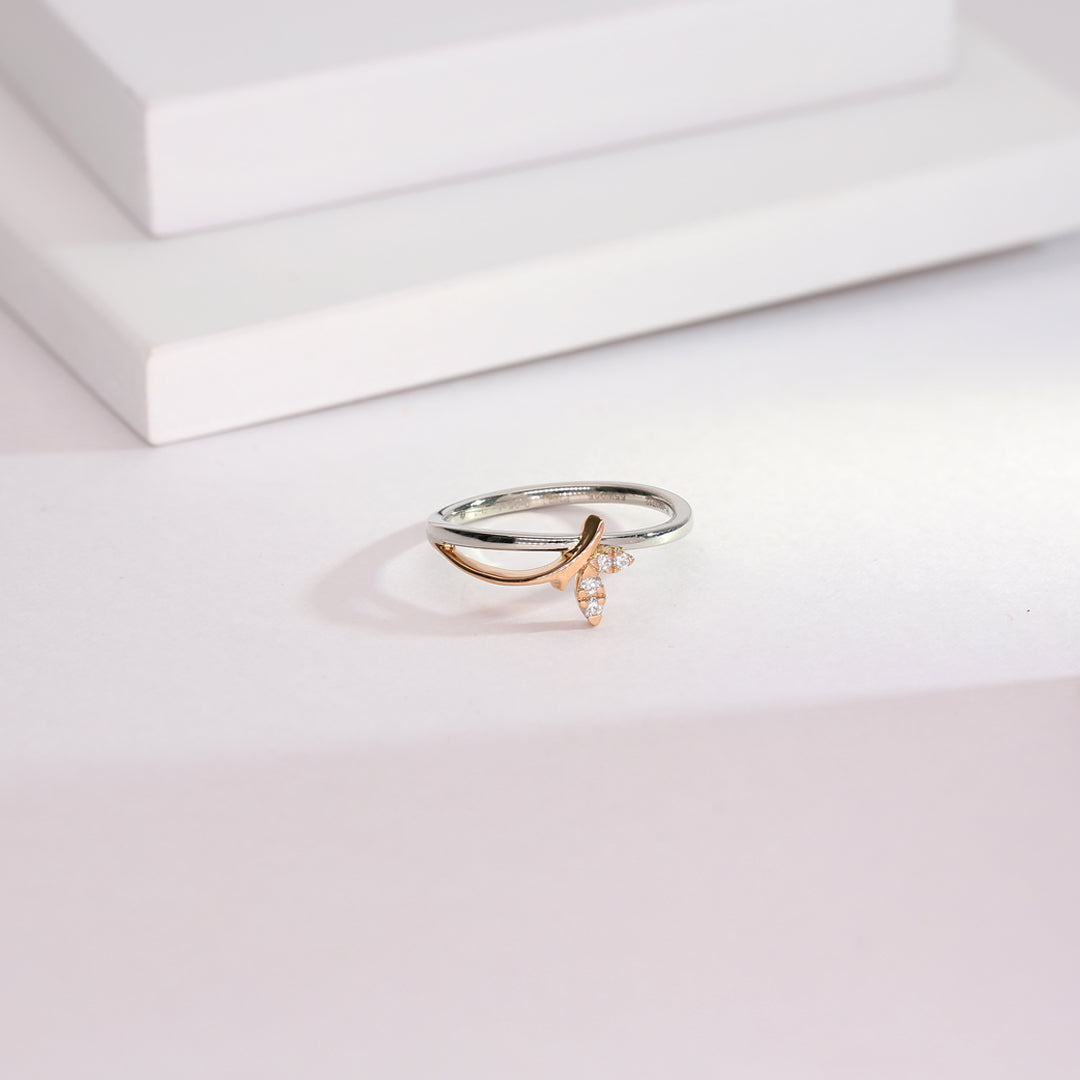 Aurora Veil Platinum Ladies Ring