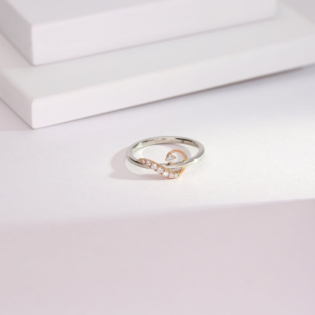 pure cascade platinum ladies ring