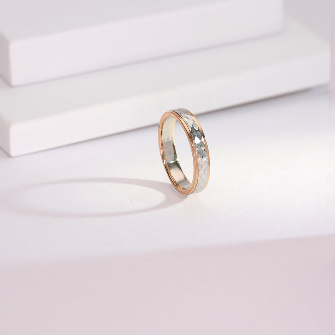 Lattice Facetra Platinum Ladies Ring