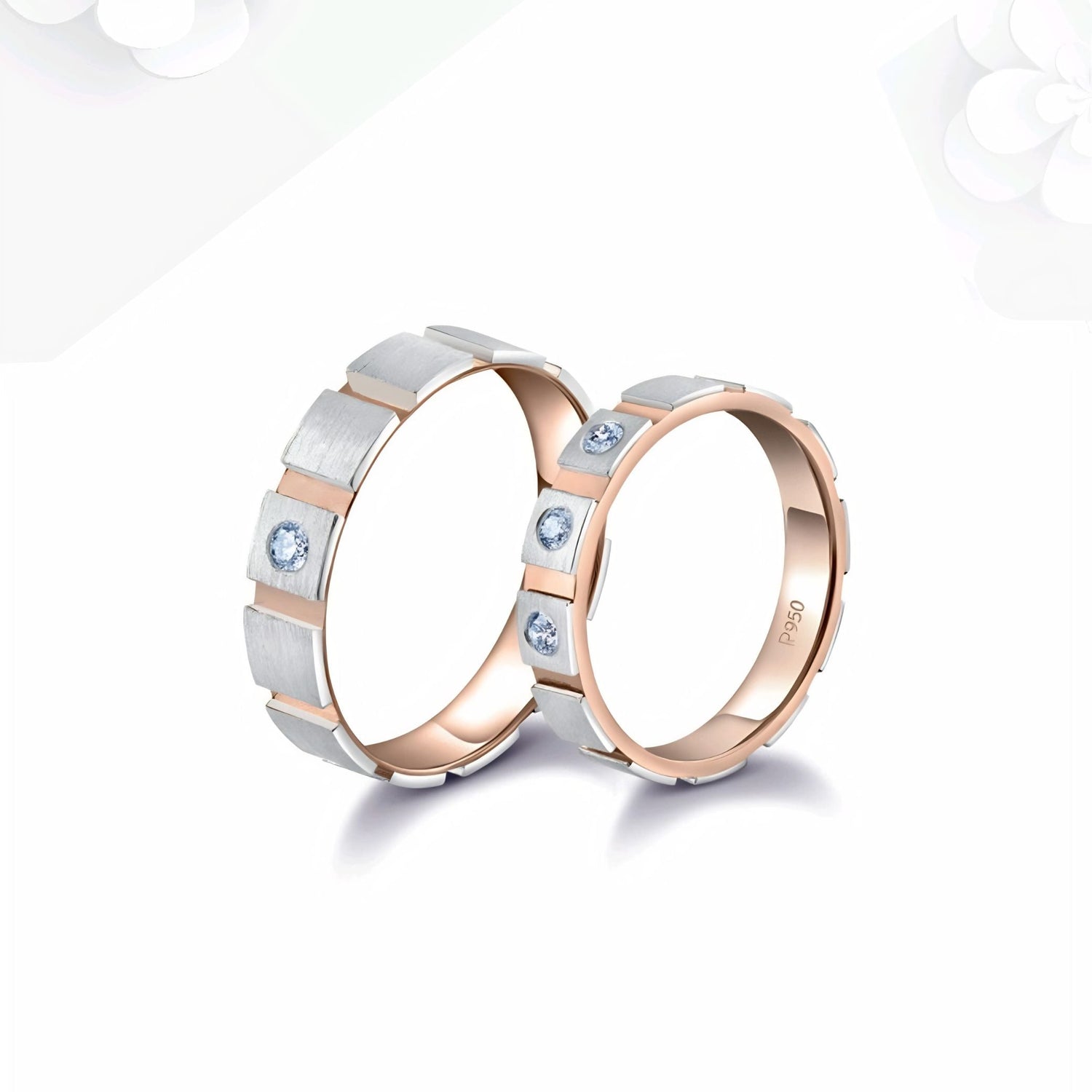 Eternal Edge Platinum Couple Band Rings