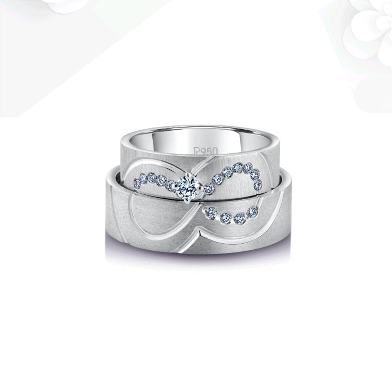 Twin Souls Platinum Couple Band Rings
