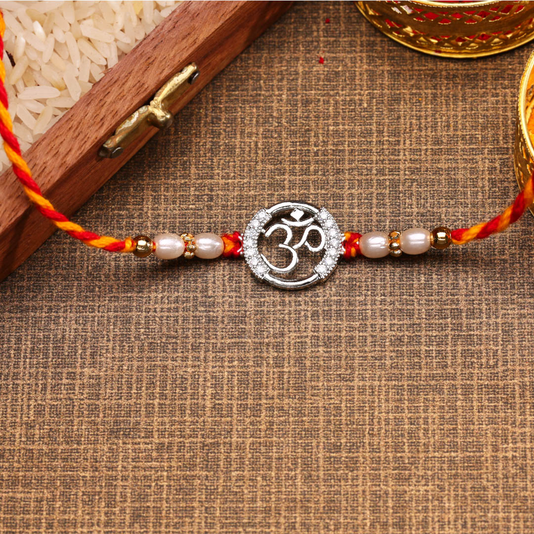 Omkar Bond Silver Rakhi For Men's