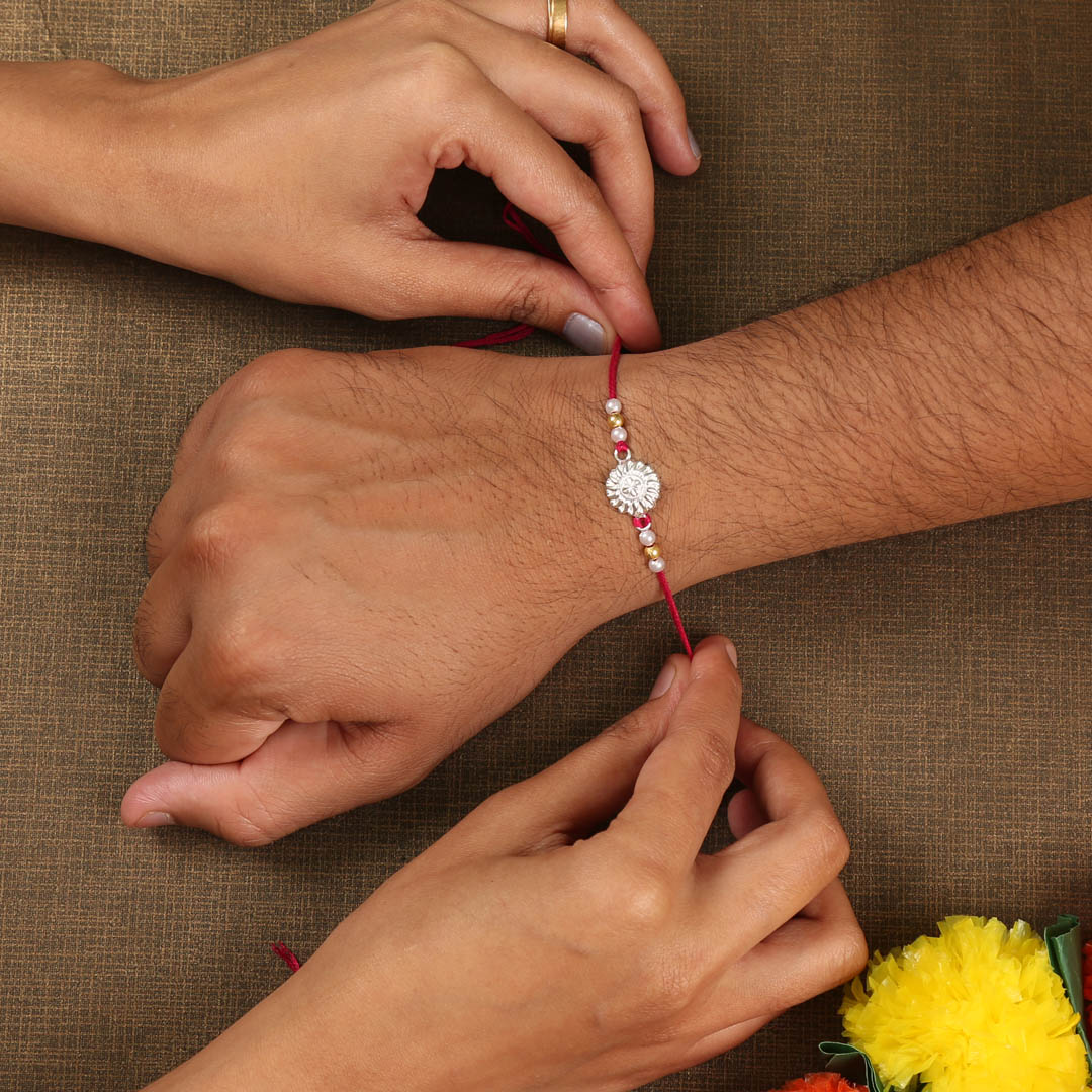 Raksha Florin Silver Rakhi For Men's