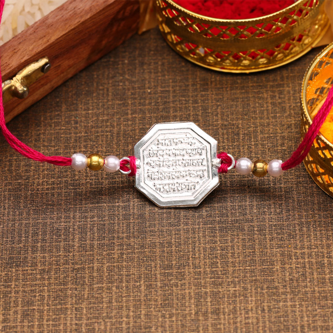 Rajmudra Silver Rakhi For Men's