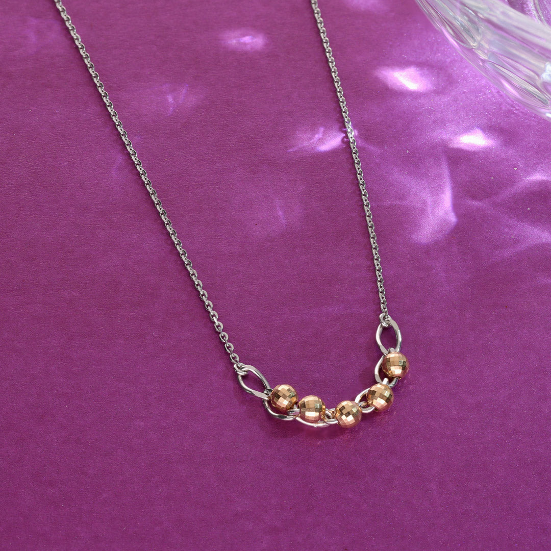 radiant beads platinum necklace