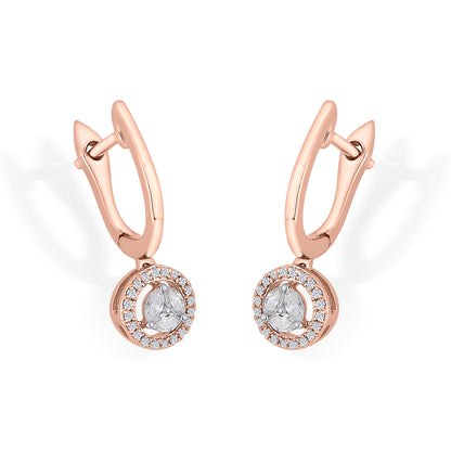 Solara Drop Rose Gold Dangler Earring for Woman