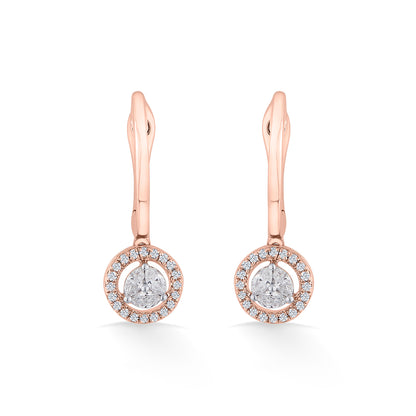 Solara Drop Rose Gold Dangler Earring for Women
