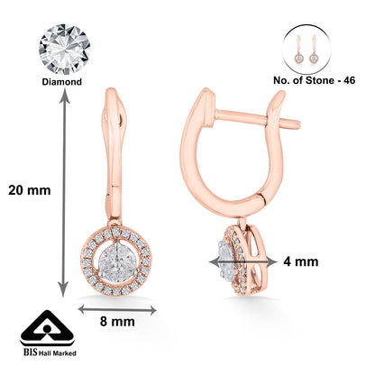 Solara Drop Rose Gold Dangler Earring for Woman