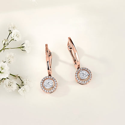 Solara Drop Rose Gold Dangler Earring for Woman