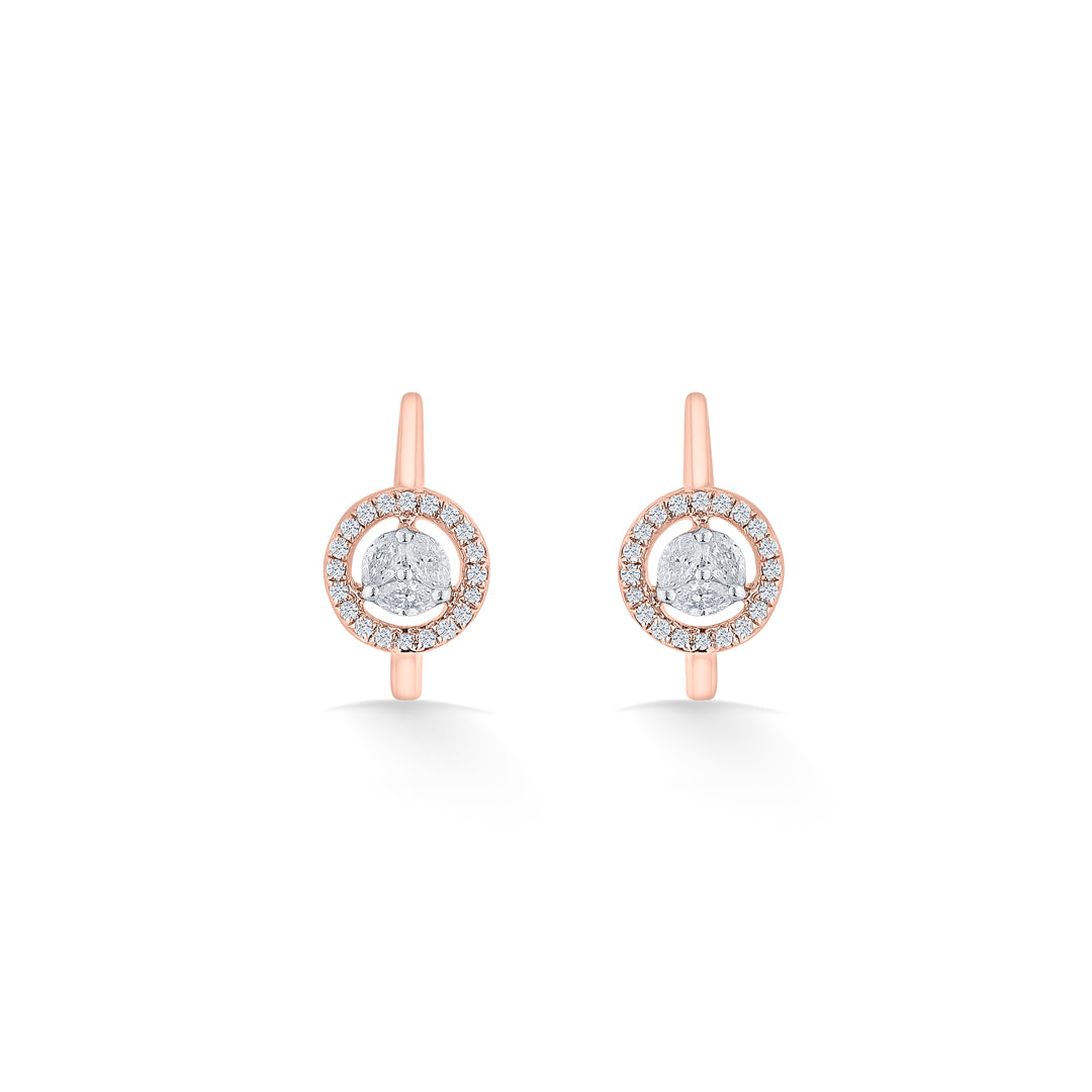 glint circle rose gold hoops & huggies earring for women